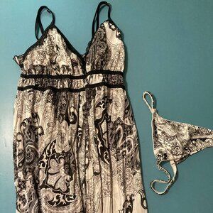Paisley Black & White Nightie